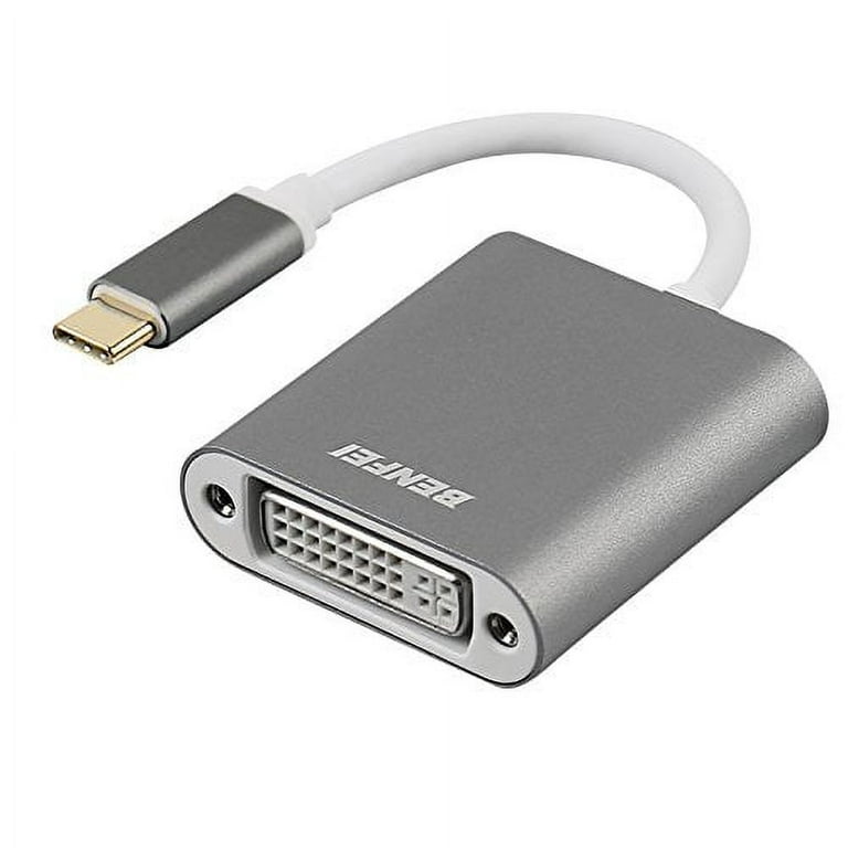 Adaptateur USB 3.1 type C mâle - DVI-D fem. et report USB 3.1 - 4K UHD