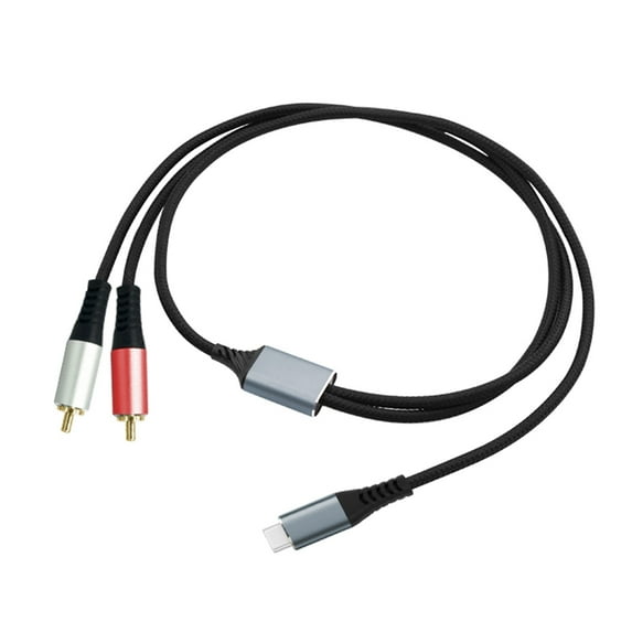 USB Type C To 2RCA Stereos Sound Y Splitter Cable Aluminum Alloy Braideds For Smartphones Speakers