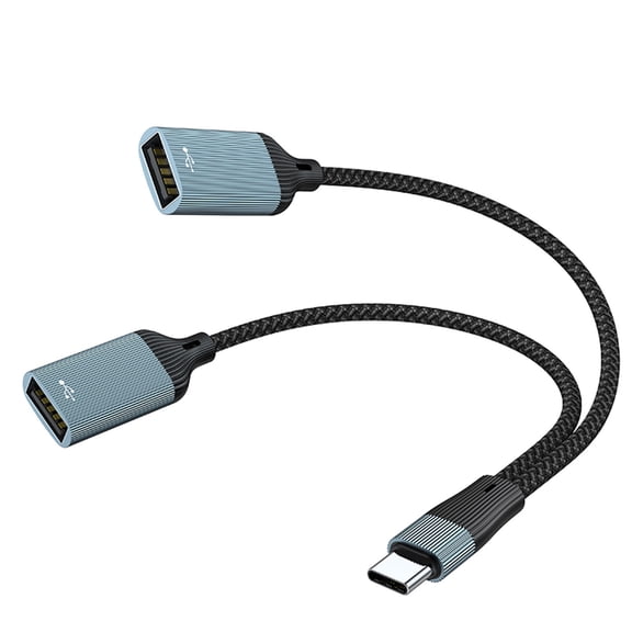 USB Type C To Two Port Adapters With 480Mbps Speed For Laptop Phone Charging Data Transfer Aluminum Alloy Hubs