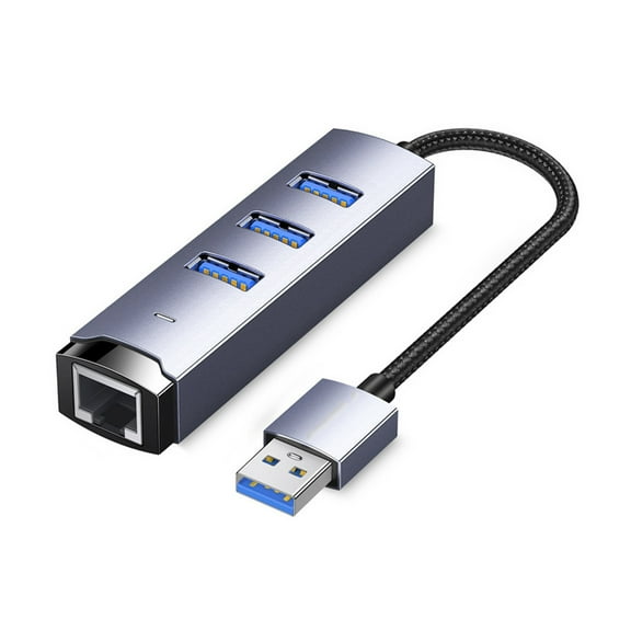 USB/Type C to Gigabit RJ45 Ethernet Adapter USB3.0 Hub,Aluminum Multiports Splitter for Highly Speed Data Transfer 5Gbps