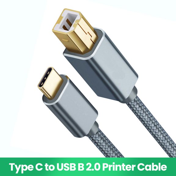USB Type-C to USB B 2.0 Printer Cable for Epson HP Brother 0.5-3m Laptop Computer Scanner Printer Cable 3M