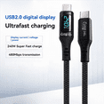 thumbnail image 1 of USB Type C to USB C Cable 240W PD 3.1 Fast Charging Charger USB2.0 480Mbps Type-C Digital Display Data Cable, 1 of 6