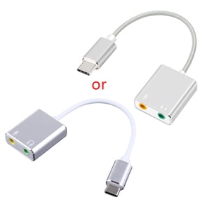 USB Type-c Sound Card External Audio Adapter with 3.5mm Jacks for PC Laptop