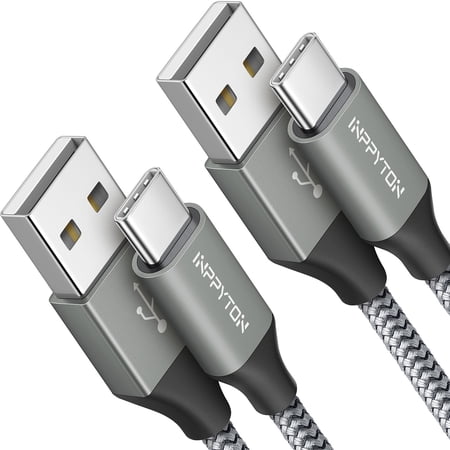 USB to USB C Cable 3Ft, 2-Pack USB A to Type C Charger Cord Nylon Braided 3A Fast Charging iPhone 16 15 Pro/Pro Max/Plus, for Samsung Galaxy S25 S24 S23 S22 S21 S10 A55 A54 Flip Note, Moto, Gray price history and forecast - INPPYTON
