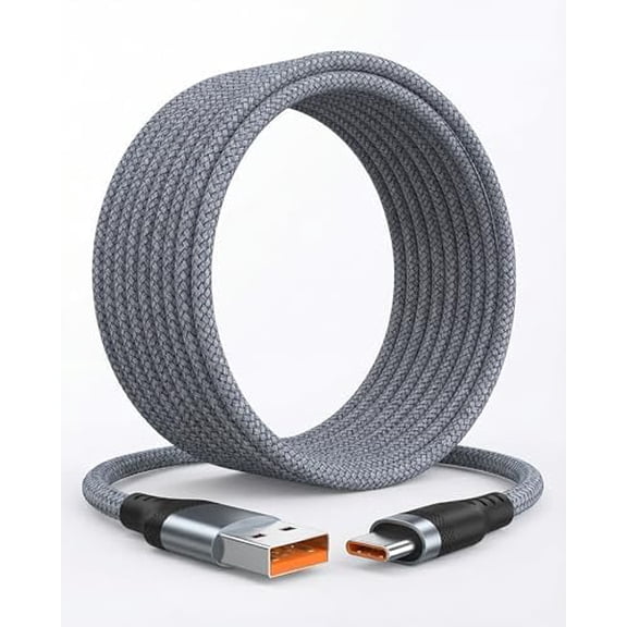 USB A to USB C Cable Extra Long, Nylon Braided Type C Charger Cord for Game Controller, Security Camera, S24 S23 S22, Pixel, Tablet - Durable Fast Charging (15 Feet)