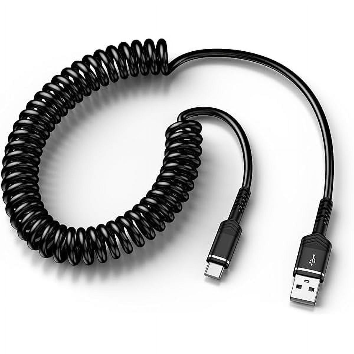 USB to USB C Coiled Cable Fast Charging for iPhone 16e/16/16 Pro - Main Image