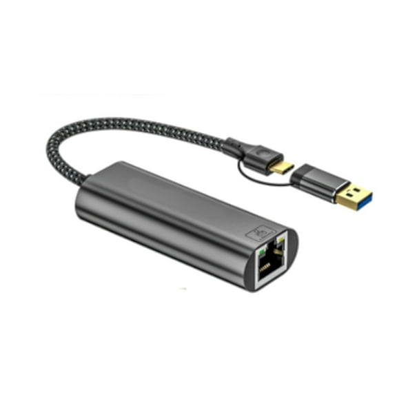 USB+USB C to Ethernet Adapter 2.5Gbps Gigabit Networking Adapter USB C Ethernet Converter For PC Laptop