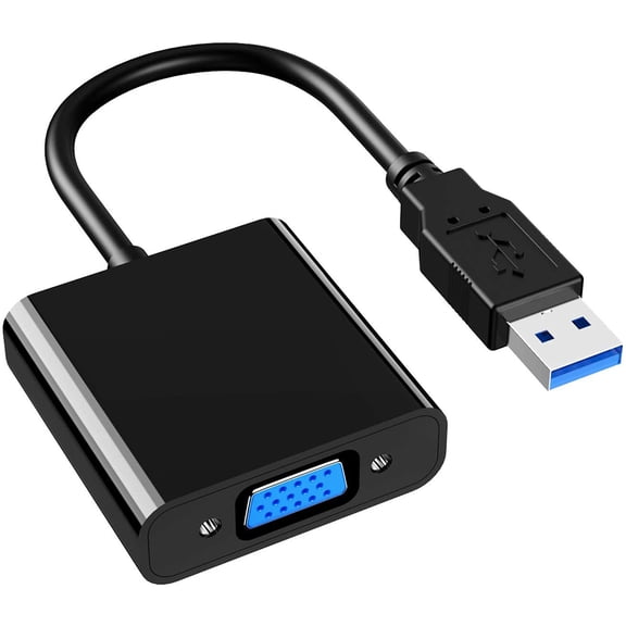 USB to VGA Adapter 1 Pack USB 3.0/2.0 to VGA Multi-Display Video Converter Built-in Driver Support 1080P@60Hz with Windows 7/8/8.1/10 for Computer Monitor HDTV.