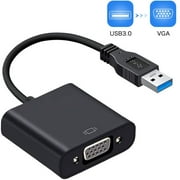 USB to VGA Adapter, USB 3.0/2.0 to VGA Adapter Multi-Display Video Converter- PC Laptop Windows 7/8/8.1/10,Desktop, Laptop, PC, Monitor, Projector, HDTV, Chromebook. No Need CD Driver. Black