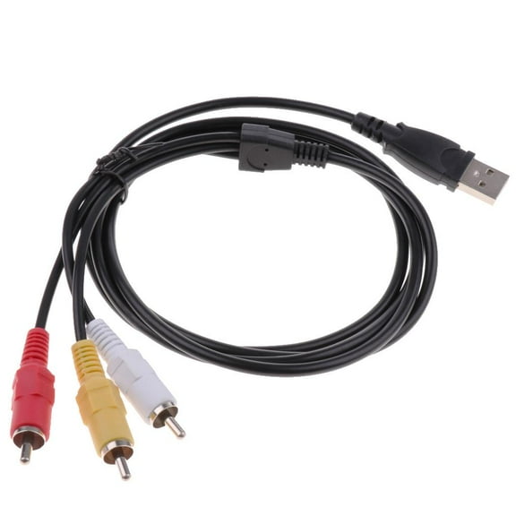 USB Video Audio Cable RCA Video Cable AV Jack Cord with Copper Wire Conductor for Home Theater Systems and TV