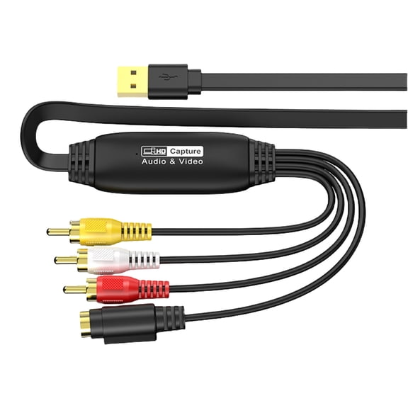 USB Video Converter Adapter Cable Wire Acquisition Card Converter for Camcorder and VCR to Digital Format
