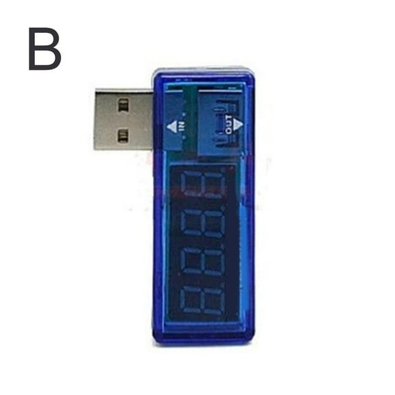 USB Voltage Current Tester Meter Digital Voltmeter Ammeter for Charger PC Phone Car Adapter DC 3.5V-7V Detection Tool Blue or White(B)