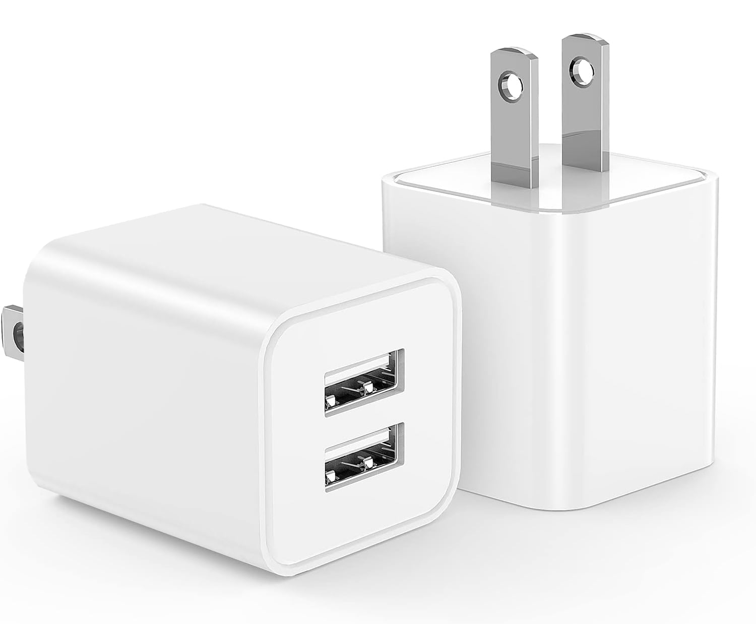 USB Wall Charger 1 Pack 2.4A 5V Dual Port USB Plug Wall Power