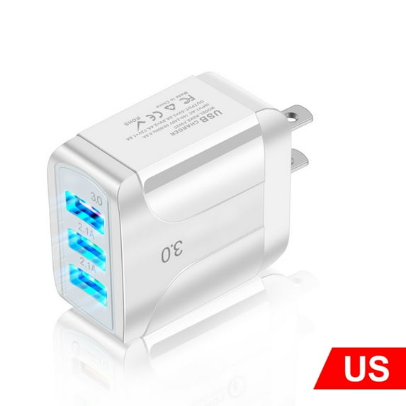 USB Wall Charger, 1 Pack Wall Plug 3-Port USB Charging Station 3.1A Power Adapter Multi Port Quick Charger Block Cube for Phone 16 15 14 13 12 11 Pro XS MAX 8 Plus, iPad, Galaxy S24 S23