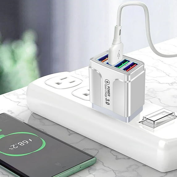 USB Wall Charger,4 Port USB Charger,Charging Blocks 40W Super Fast Charger USB C Fast Charger Block, Multiport USB Cube Power Adapter Wall Charger Plug Charging Block For Phones and Laptops