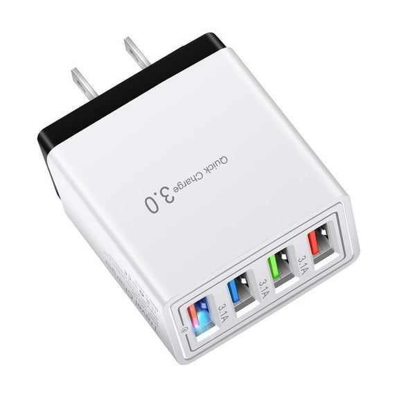 USB Wall Charger,40W 4-Port Fast Charger Block, Multiport USB Cube Power Adapter Wall Charger Plug Charging Block for Android Phones Tablets Laptops Headphones And Other Electronic Equipments,White