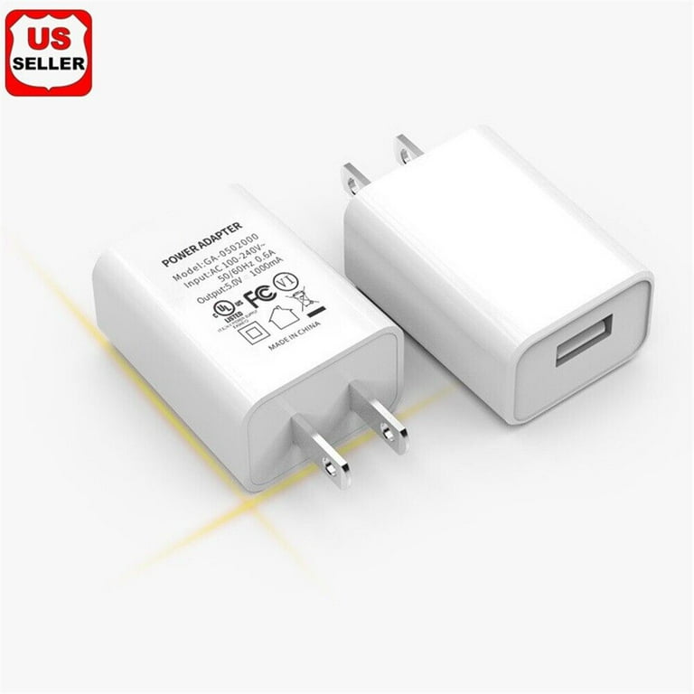 USB Wall Charger-5V 1A AC Power Adapter with US Plug for Phone, Tablet and  Other Related USB Powered Devices Small and Lightweight-Designed for Safety