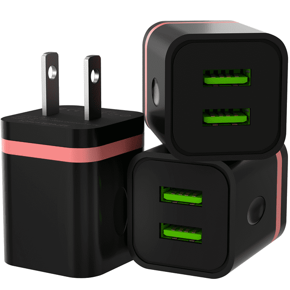 USB Wall Charger, ACE 3 Pack 2.1A/5V Dual Port USB Power Adapter Charger Plug Charging Block Cube Replacement for iPhone Xs Max/Xs/XR/X, 8/7/6 Plus, Samsung, LG, HTC, Moto, Android Phones