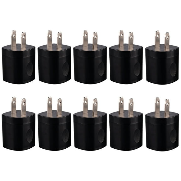 USB Wall Charger Adapter 1A/5V 10-Pack Travel USB Plug Charging Block Brick Charger Power Adapter Cube Compatible with iPhone Xs/XS Max/X/8/7/6 Plus, Galaxy S9/S8/S8 Plus, Moto, Kindle, LG, HTC Google