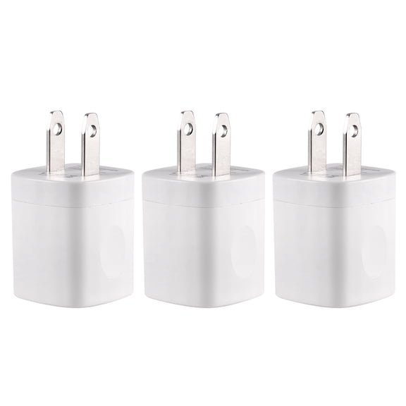 USB Wall Charger Adapter 1A/5V 3-Pack Travel USB Plug Charging Block Brick Charger Power Adapter Cube Compatible with iPhone Xs/XS Max/X/8/7/6 Plus, Galaxy S9/S8/S8 Plus, Moto, LG, HTC, Google