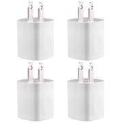 USB Wall Charger Adapter 1A/5V 4-Pack Travel USB Plug Charging Block Brick Charger Power Adapter Cube Compatible with iPhone Xs/XS Max/X/8/7/6 Plus, Galaxy S9/S8/S8 Plus, Moto, LG, HTC, Google