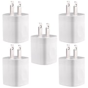 USB Wall Charger Adapter 1A/5V 5-Pack Travel USB Plug Charging Block Brick Charger Power Adapter Cube Compatible with Phone Xs/XS Max/X/8/7/6 Plus, Galaxy S9/S8/S8 Plus, Moto, Kindle, LG, HTC, Google