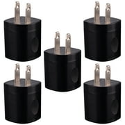 USB Wall Charger Adapter 1A/5V 5-Pack Travel USB Plug Charging Block Brick Charger Power Adapter Cube Compatible with iPhone XS/XS Max/X/8/7/6 Plus, Galaxy S9/S8/S8 Plus, Moto, LG, HTC, Google Black