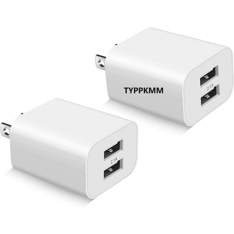 USB Wall Charger Block 2Pack Dual Port Cube Plug Power Charging Adapter  Brick for Apple iPhone 15/14/13/12/XS Max/XR/X/8/8 Plus/7/6S/6S