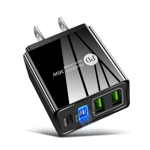 USB Wall Charger Block, 40W 4-Port Charging Block White, QC 3.0 Fast USB Wall Plug Compatible with iPhone Xs/XS Max/XR/X/8/7/6,Tablets, Charging Cube with Google Pixel, HTC,Galaxy/Note