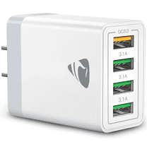 USB Wall Charger Block, 40W Multi-Port Fast Charging Block Power Adapter for iPhone, Samsung Galaxy, White