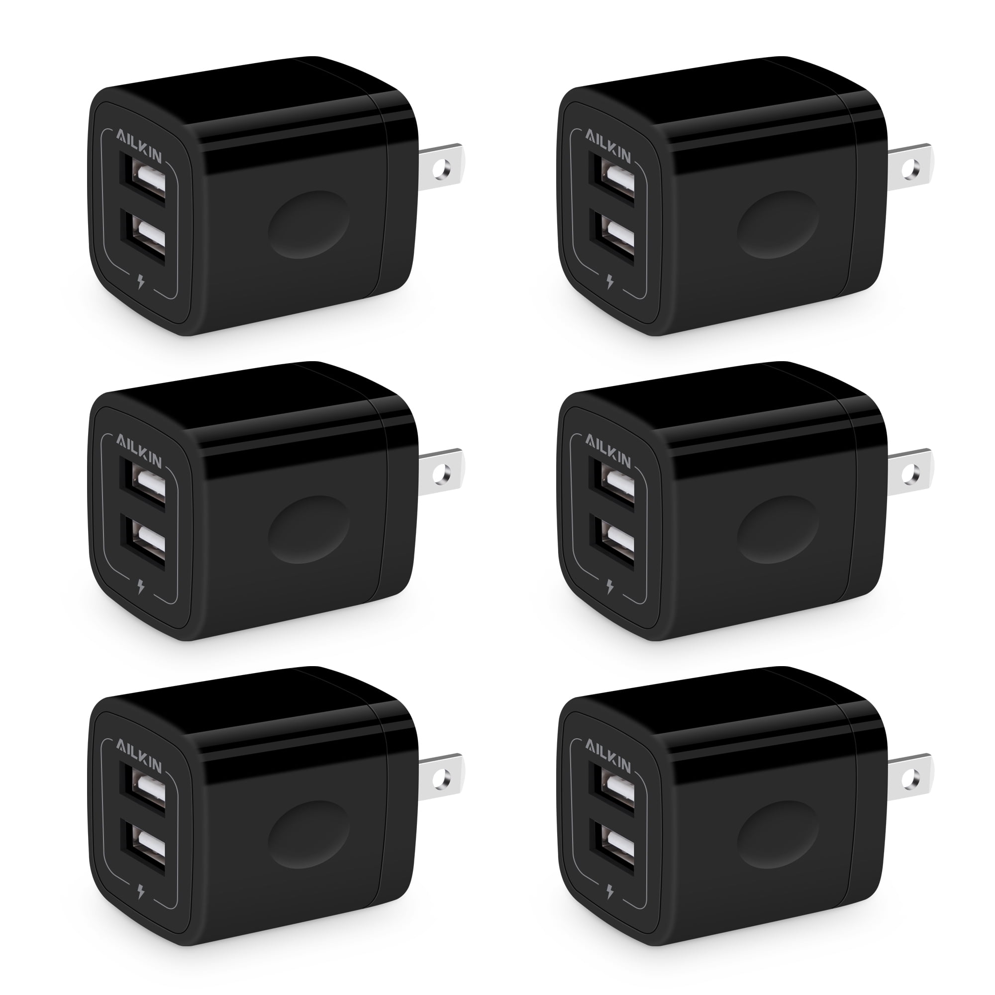 USB Wall Charger Block,Charging Blocks,6PCS USB Charger Adapter,2.1A Dual Port Fast Charge