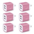 thumbnail image 1 of USB Wall Charger Block,Charging Blocks,6PCS USB Charger Adapter,2.1A Dual Port Fast Charge Charging Station USB Wall Plug iPhone Wall Chargers Block,Rose Gold, 1 of 5