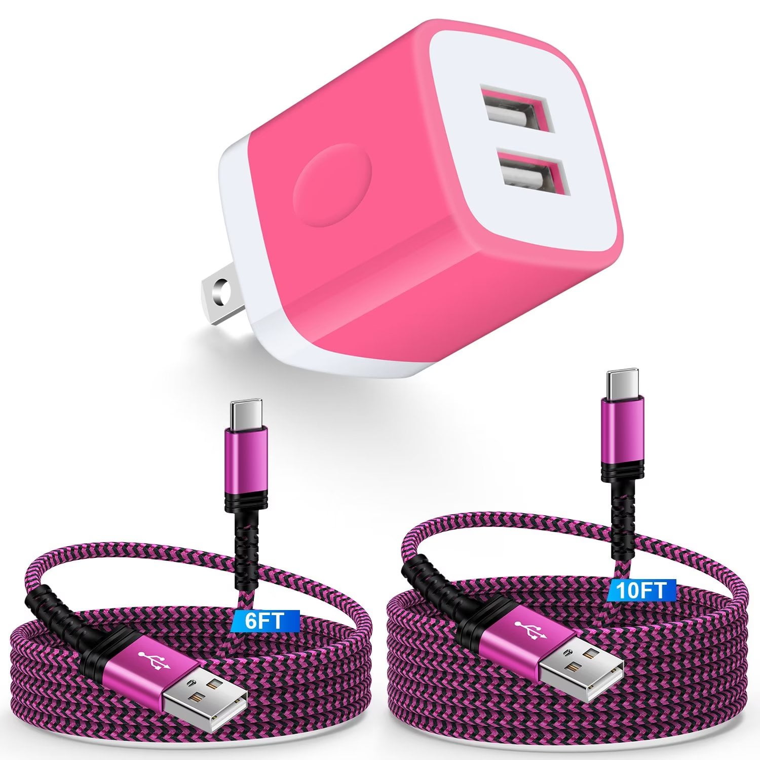 USB Wall Charger Block,FiveBox 2.1A Dual Port USB Charger Block with ...