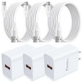 thumbnail image 1 of USB Wall Charger Block,HAOANO 3PACK QC 20W USB Wall Charger Charging Block USb A  to C Charger with 3PACK Charging Cable 6ft Android Phone Charger for Samsung Galaxy Fast Charger Block, 1 of 5