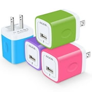 USB Wall Charger Block,USB Charger Adapter,AILKIN 5V/1A/4Pack Wall Charger Block Fast Charging Station Power Base Charger Block Plug Brick for iPhone Wall Charger