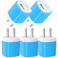 thumbnail image 1 of USB Wall Charger Block,USB Charger Adapter,AILKIN 5V/1A/5Pack Wall Charger Block Fast Charging Station Power Base Charger Block Plug Brick for iPhone Wall Charger,Blue, 1 of 6