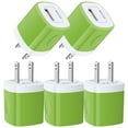 thumbnail image 1 of USB Wall Charger Block,USB Charger Adapter,AILKIN 5V/1A/5Pack Wall Charger Block Fast Charging Station Power Base Charger Block Plug Brick for iPhone Wall Charger,Green, 1 of 6