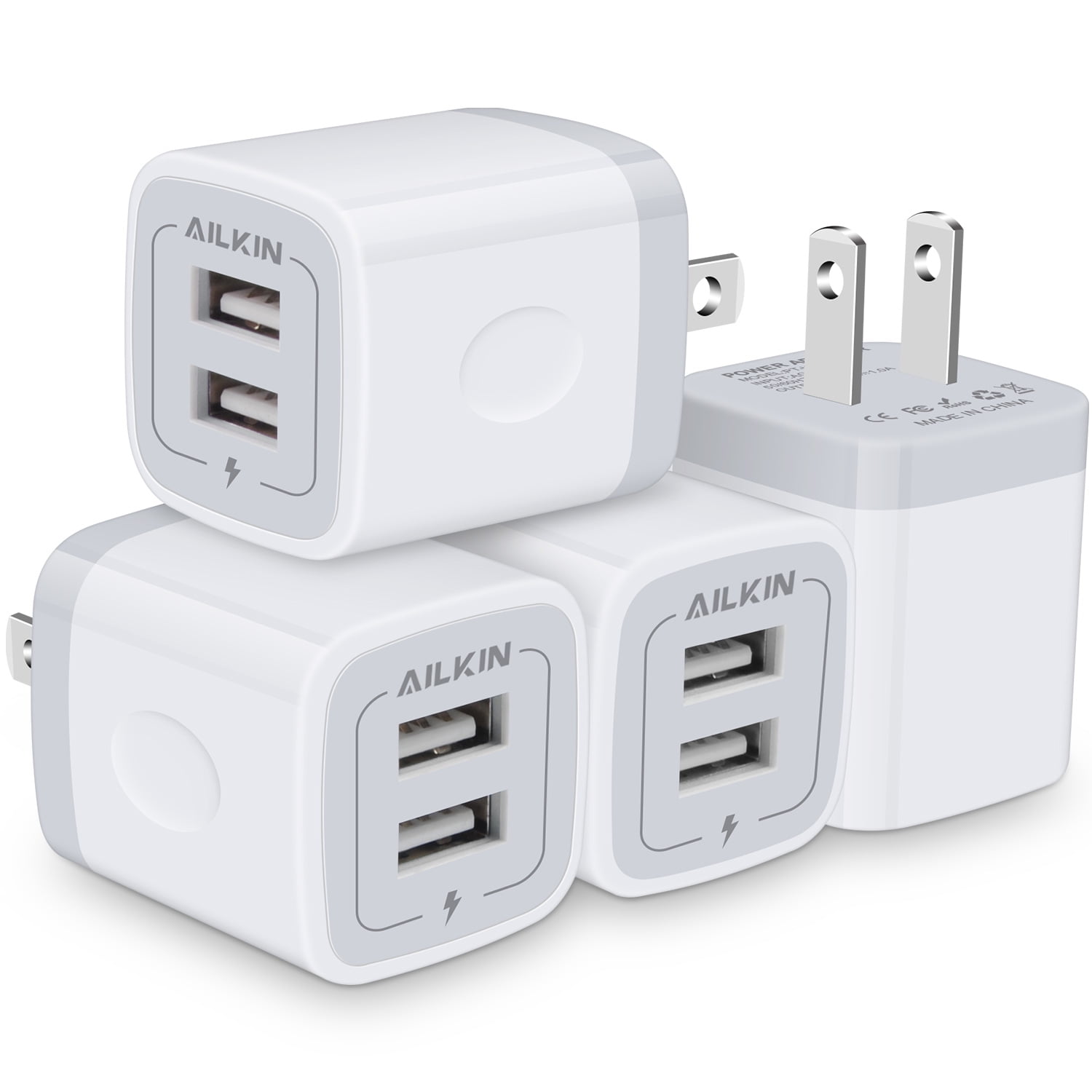 3-Pack 5W USB Wall Chargers – Small IPhone Charger Block, Single Port, White