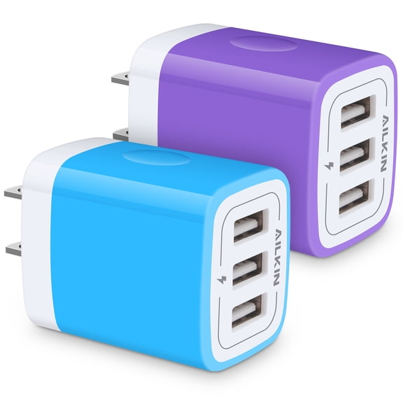 USB Wall Charger Block,USB Charger Adapter,AILKIN 5V/3.1A/2Pack Wall Charger Block Fast Charging Station Power Base Charger Block Plug Brick for iPhone Wall Charger