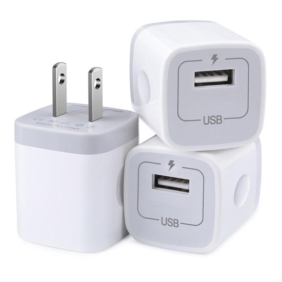 USB Wall Charger, Charger Block, 3-Pack 1A/5V Charging Cube Box Single Port USB Chargerr Plug for Samsung Galaxy S25,A17,Pixel 10
