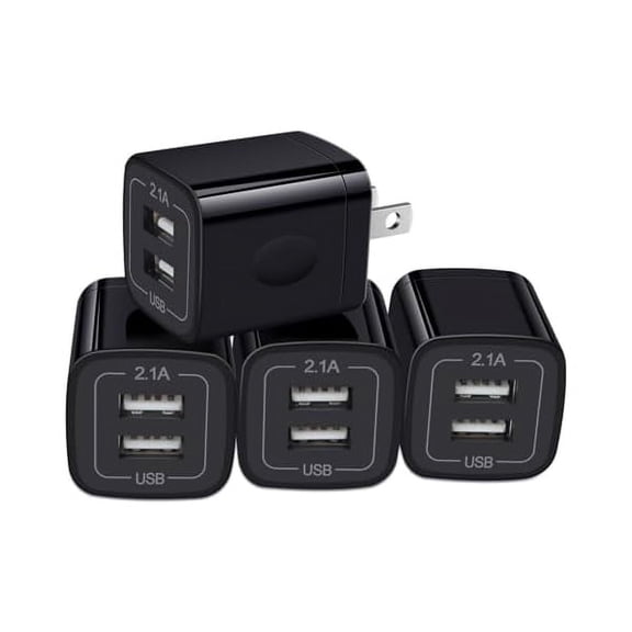 USB Wall Charger, Charger Box, NonoUV 4-Pack Dual Port Fast Charging Block Cube Plug for iPhone 16 15 14 13 12 11 Pro XR XS X 8 7 6 Plus,iPad,Samsung Galaxy S24 S23 S22 S21 S20 Note 20,Android,Kindle
