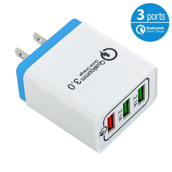 USB Wall Charger, FreedomTech 2.1A/5V 3-Port USB Cube Power Adapter Charger Plug Block Charging Box Brick for iPhone 15 14 13 12 11 Pro Max SE XS XR X 8 7 6 6S Plus, Samsung, LG, Moto, Android Phones