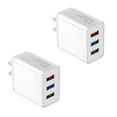 USB Wall Charger Plug, 2Pack 3.1A 3Muti Port USB Adapter Power Plug