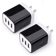 USB Wall Charger,Sicodo 3-Port Travel Smartphone Quick Charger 2 Pack 3.1Am Block USB Adapter Power Plug Charging Station Box Compatible with iPhone 17/16/15/14/SE/13/12 Pro,iPad,Samsung,USB Plug
