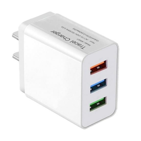 USB Wall Charger, USB Charging Power Adapter, Borz 2.4Amp 3-Port Quick Charger Plug Cube Compatible with iPhone 8/X/XS/XR/XS Max, Samsung Galaxy S10+/S10/S10e S9/S8/S7/S6 Edge+ Note8/9 Android Devices
