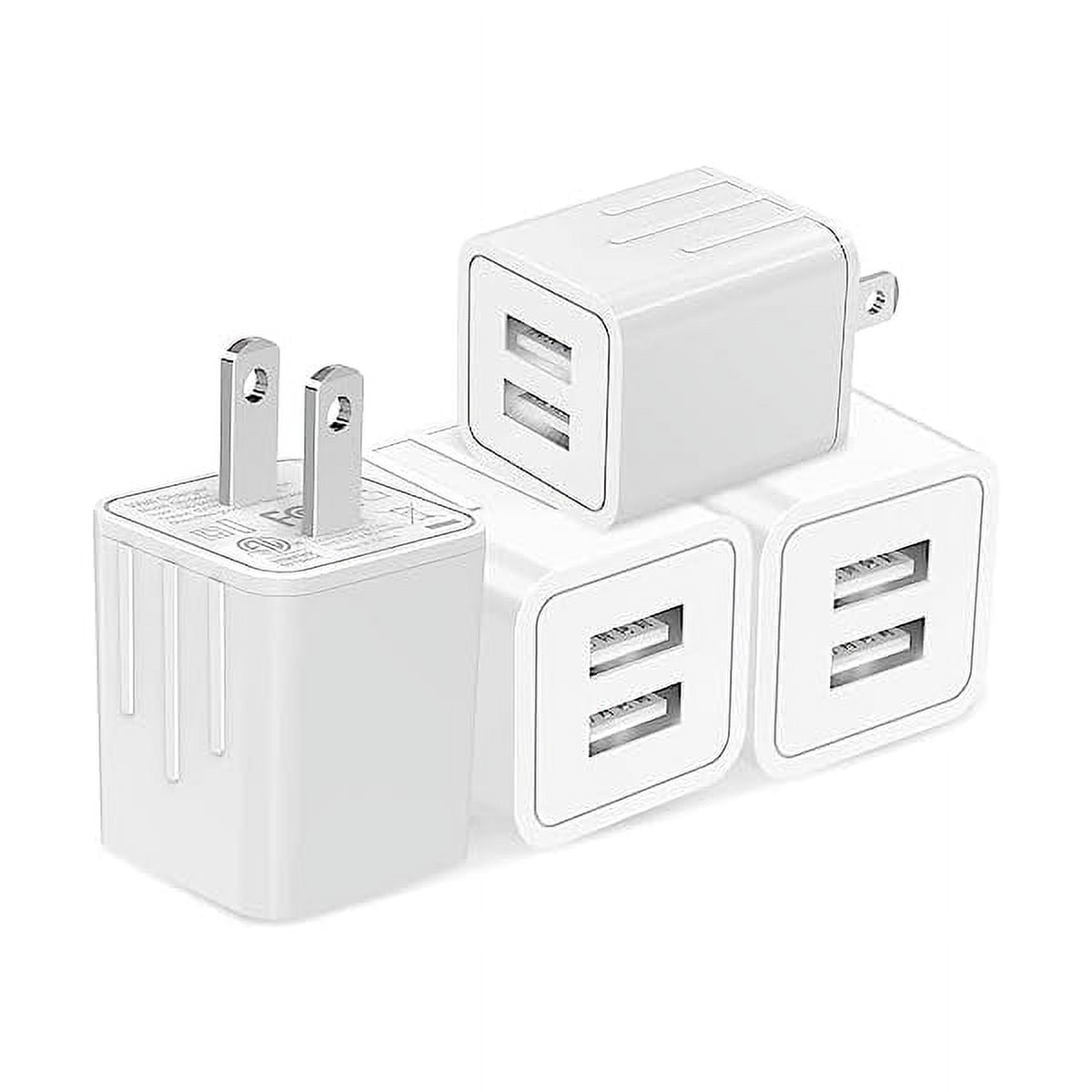 USB Wall Charger, tiavalmax 4-Pack 2.1A Dual Port USB Cube Power Adapter Charger Plug Block Charging Box Brick for iPhone,iPad,Samsung Galaxy,Google Pixel,Moto, LG, HTC, Motorola,Oneplus,Nokia,Kindle