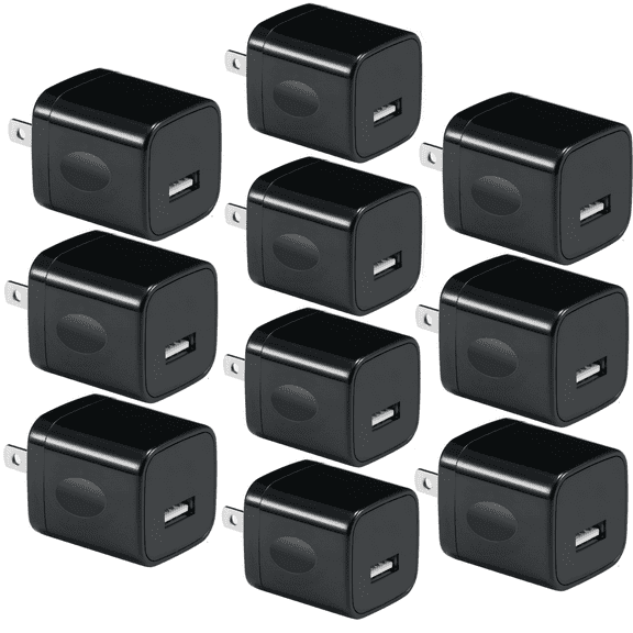 USB Wall Plug 10 Pack, ACE 1A 5V Single Port Wall Charger Power Adapter Cube Block Box Compatible Phone SE (2020) Xs XR X 8 7 6S 6, Samsung Galaxy A21 A71 A51 A31 M51 S10e S9 S8, G6 G8, Pixel 4a