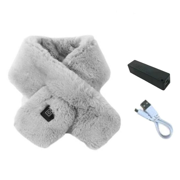 USB Warm Scarf Heated Scarf for Women, Neck Heating Pad for Neck Pain, USB Electric Heating Neck Wrap Neck Warmer for Stiffness Relief Keep Your Neck Warm S-18 Gray One Size