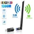 thumbnail image 1 of USB WiFi Adapter for Desktop PC, TSV AC1200 Dual Band 2.4G/5G High Gain 5dBi Wireless Antenna, USB 3.0 Wireless Network Adapter WiFi Dongle Support Windows 11/10/8.1/8/7/Linux, Mac OS, 1 of 7
