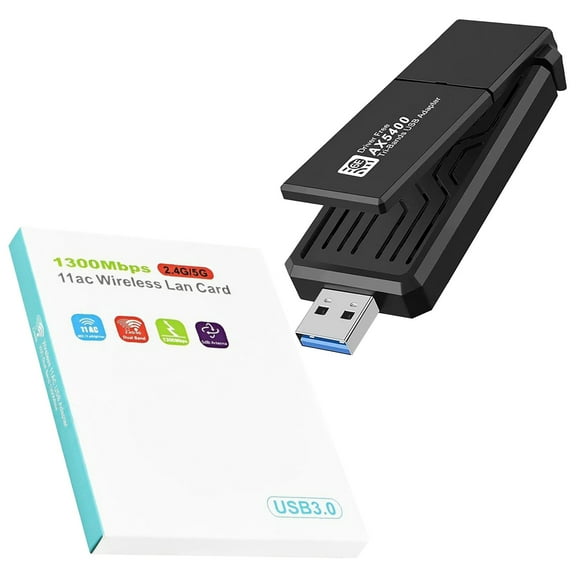 USB WiFi Adapter for Desktop PC Wireless Network Adapter With USB 3.0 Interface High Speed 1300Mbps Connectivity For 2.4G/5G Ideal For Laptops And Desktops